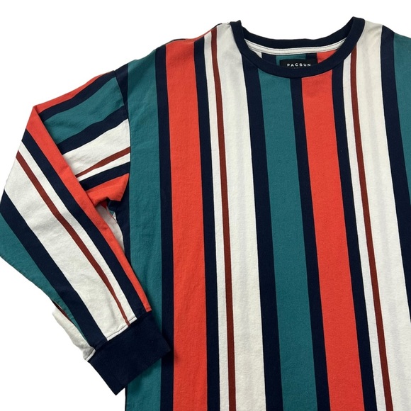 Pacsun Striped T Shirt Men's Large Long Sleeves - Picture 7 of 12